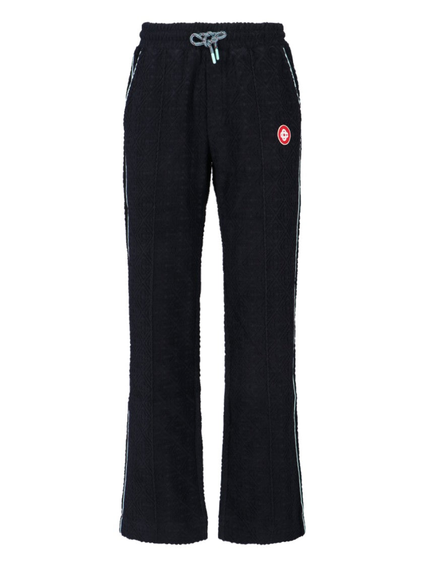Casablanca Textured Black Trousers With Relaxed Fit