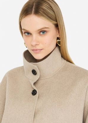 Liu Jo Wool Blend Coat With High Collar
