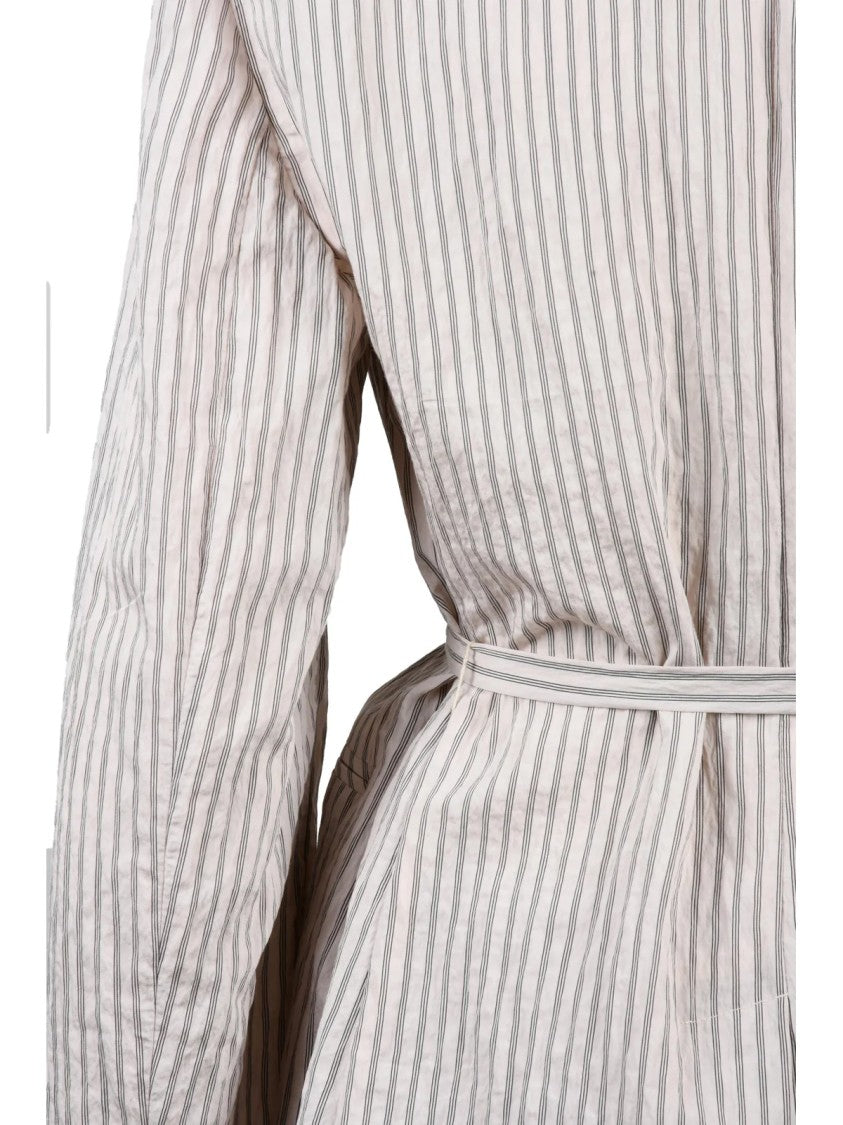 Liu Jo Beige Fluid Striped Modal-Blend Blazer