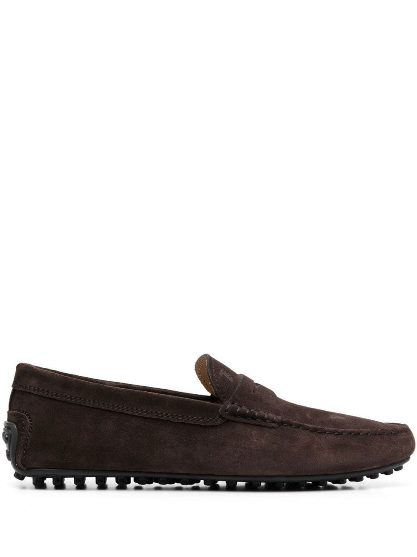 Tod's Closed Leather Moccasins With Rubber Sole