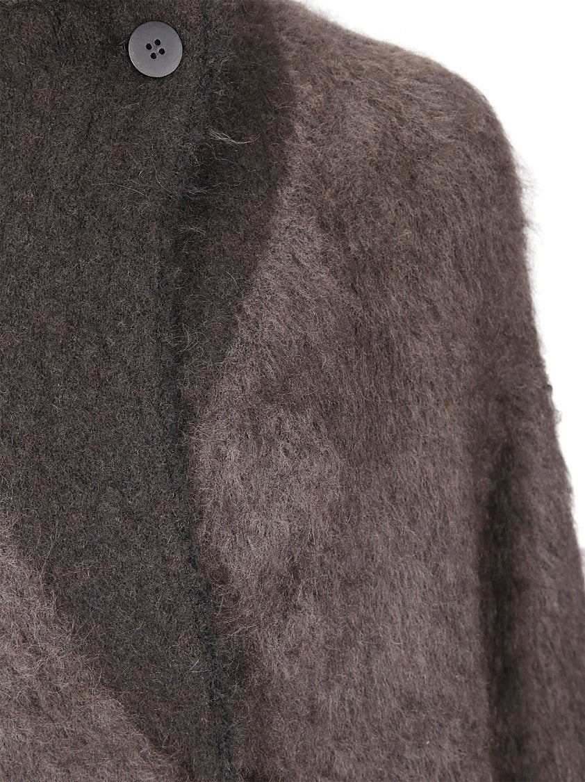 Boboutic Double-Breasted Knit Coat With Textured Finish