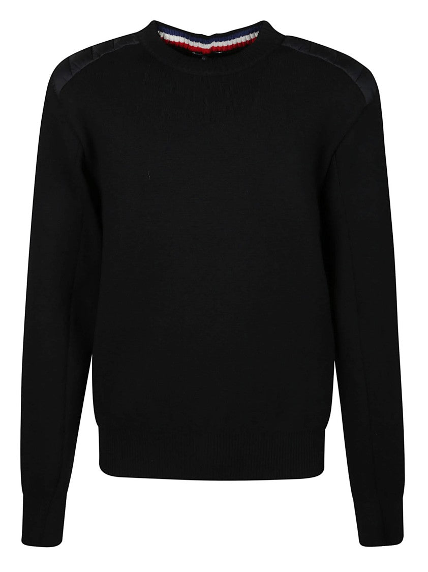 Moncler Grenoble Tricot Padded Black Wool Sweater