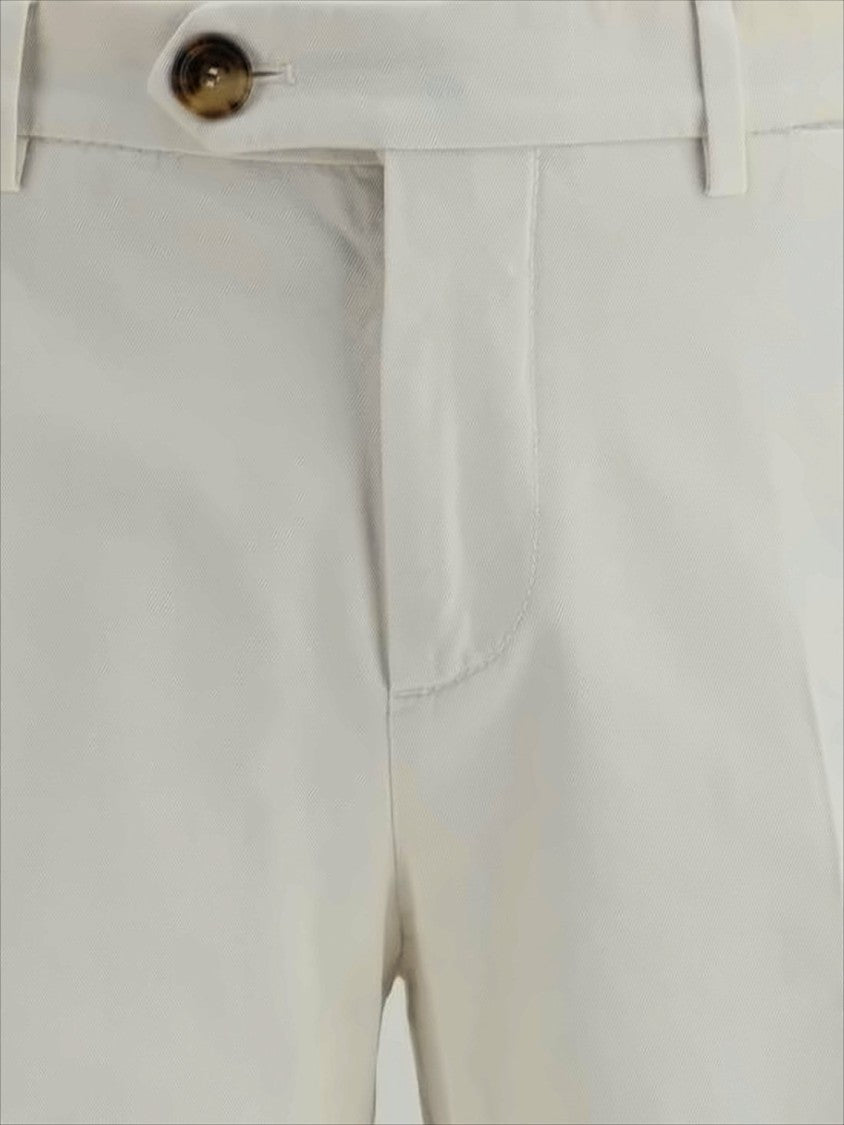 Brunello Cucinelli Straight-Fit Tailored Pants With Button Closure
