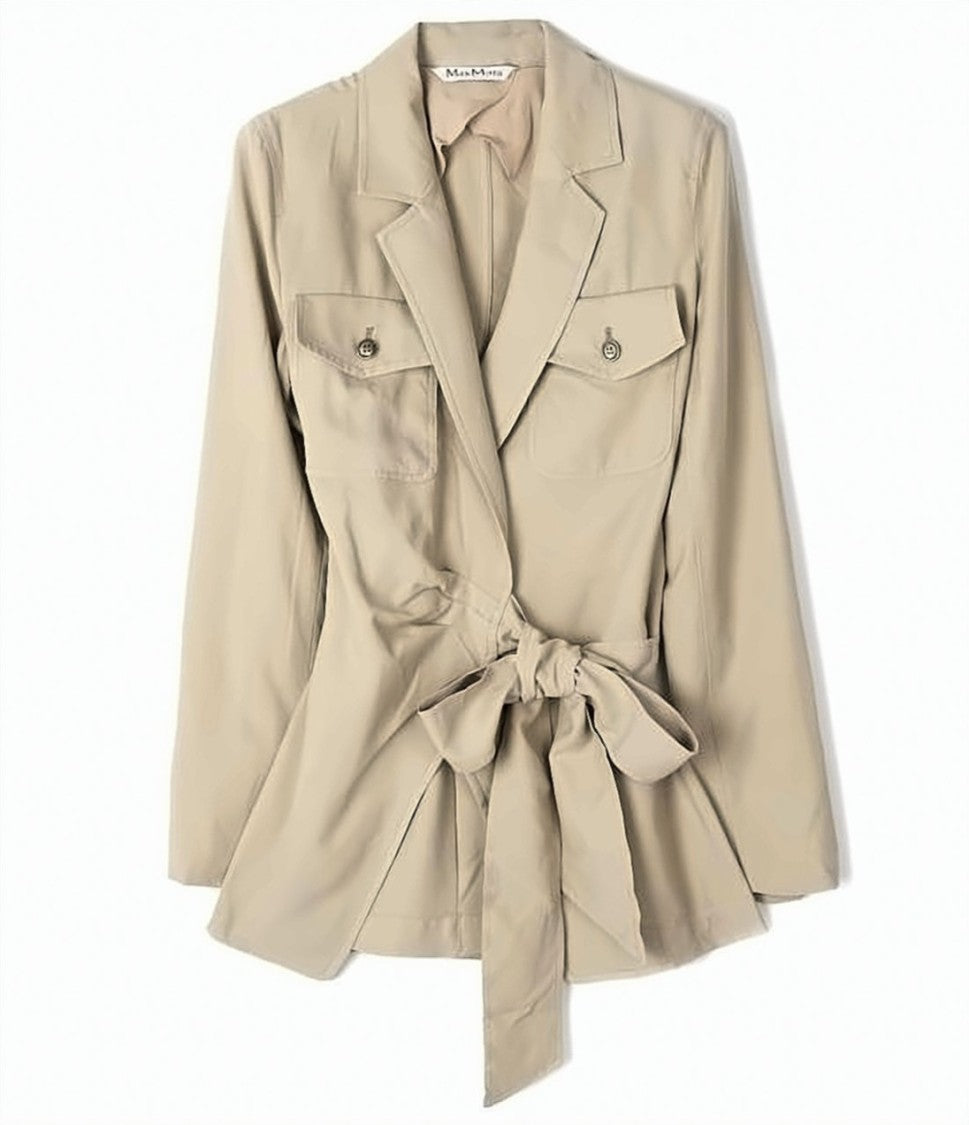 Max Mara Smooth Silk Tailored Jacket With Self-Tie Belt