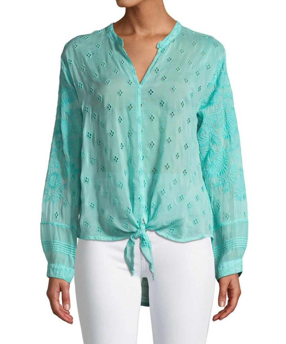 Johnny Was Hunter Tie Front Blouse - C14318-D