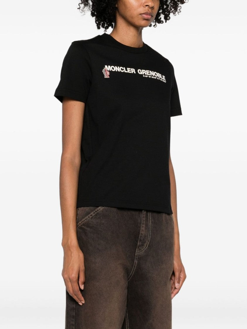 Moncler Grenoble Boxy Fit Black Cropped T-Shirt
