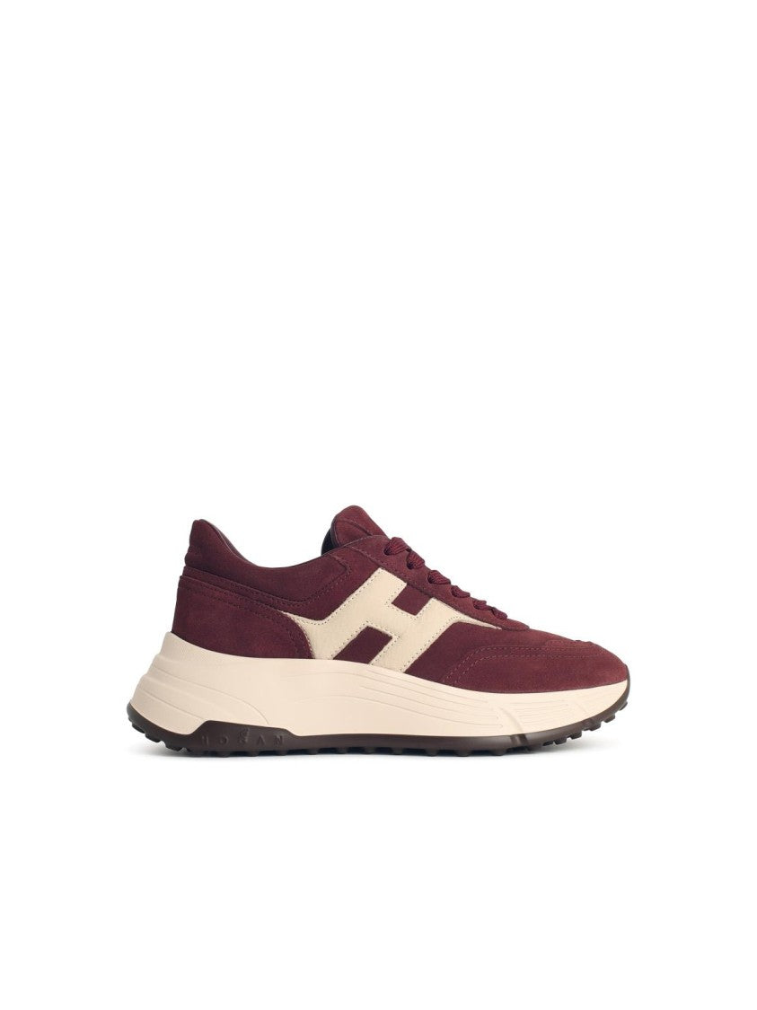 Hogan 'Hi-Fi' Burgundy Suede Sneakers