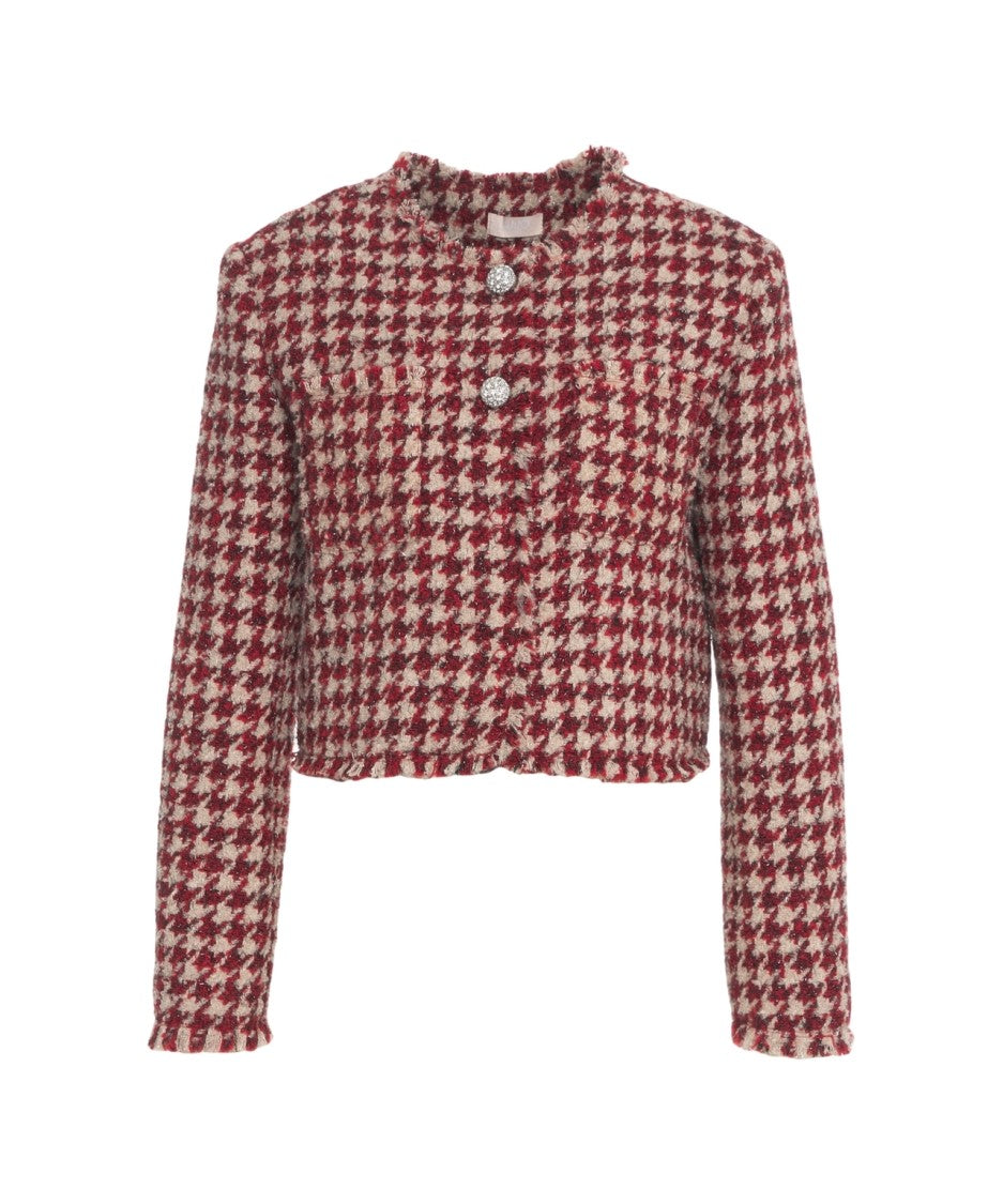 Liu Jo Textured Bouclé Jacket With Decorative Buttons