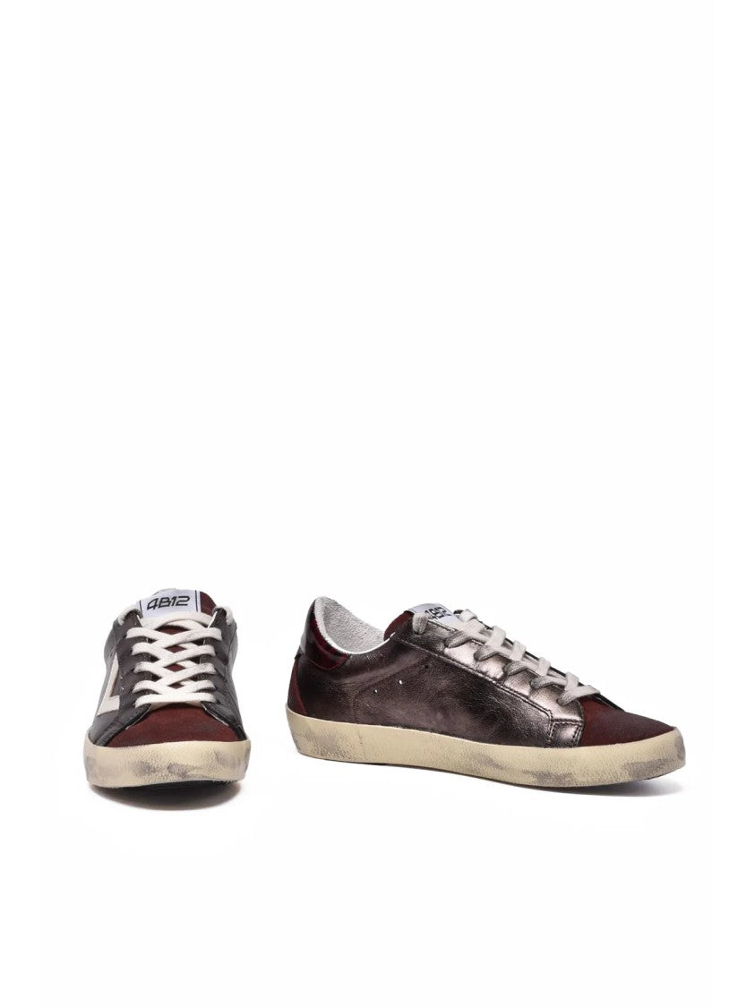 4B12 Leather Distressed Sneakers