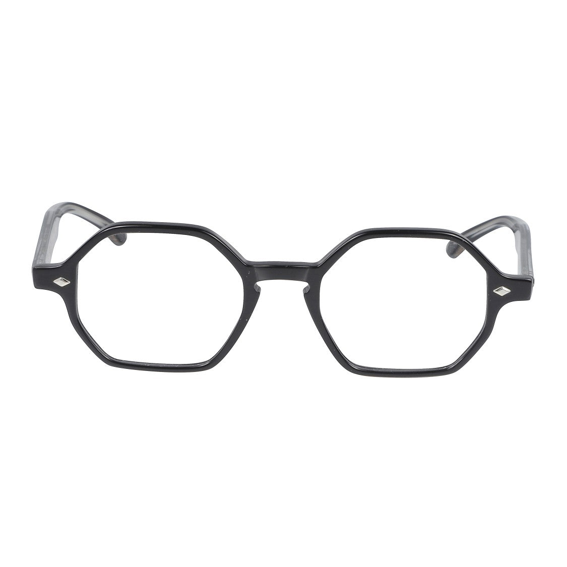 Kador Octagon Octagonal Frame Eyeglasses With Silver Accents