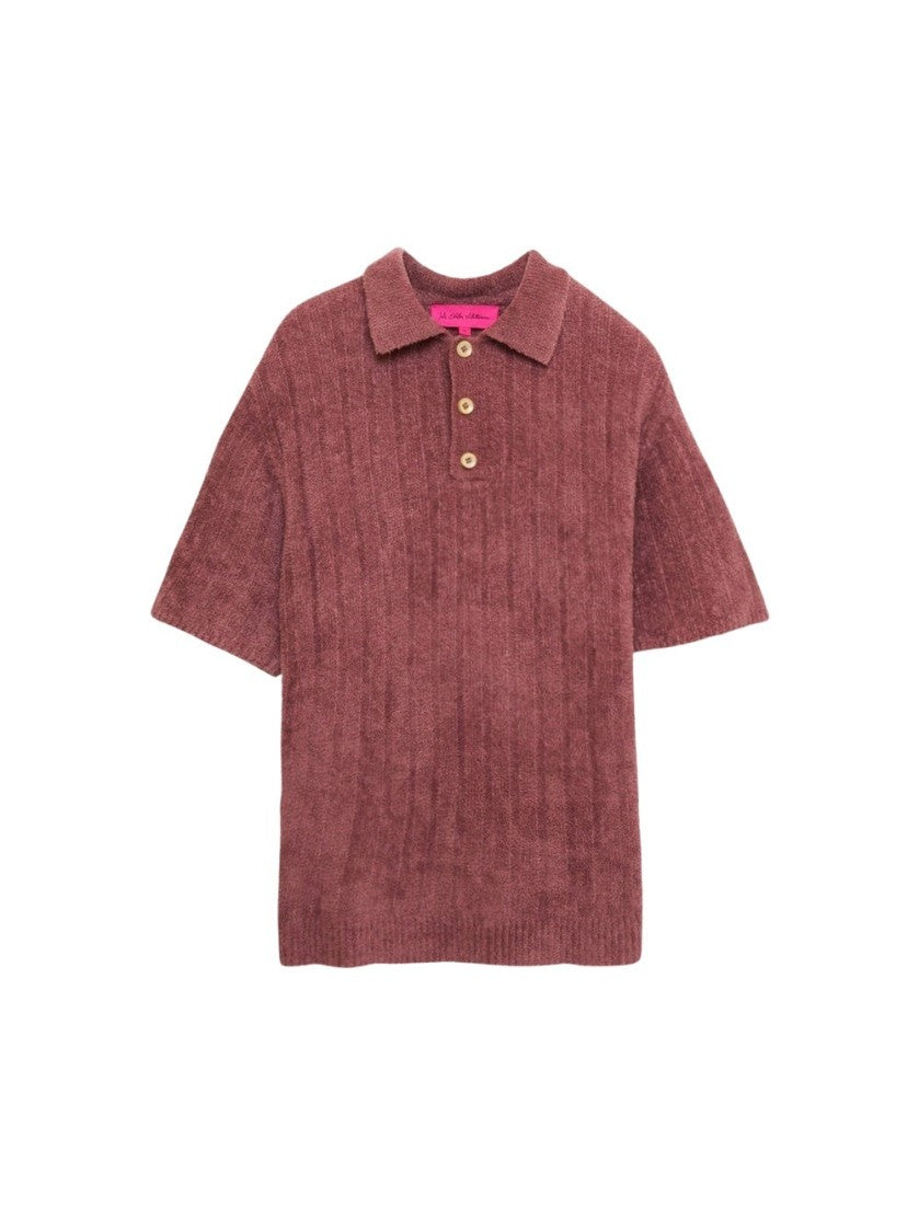 The Elder Statesman Chenille Rib Polo Shirt Napa