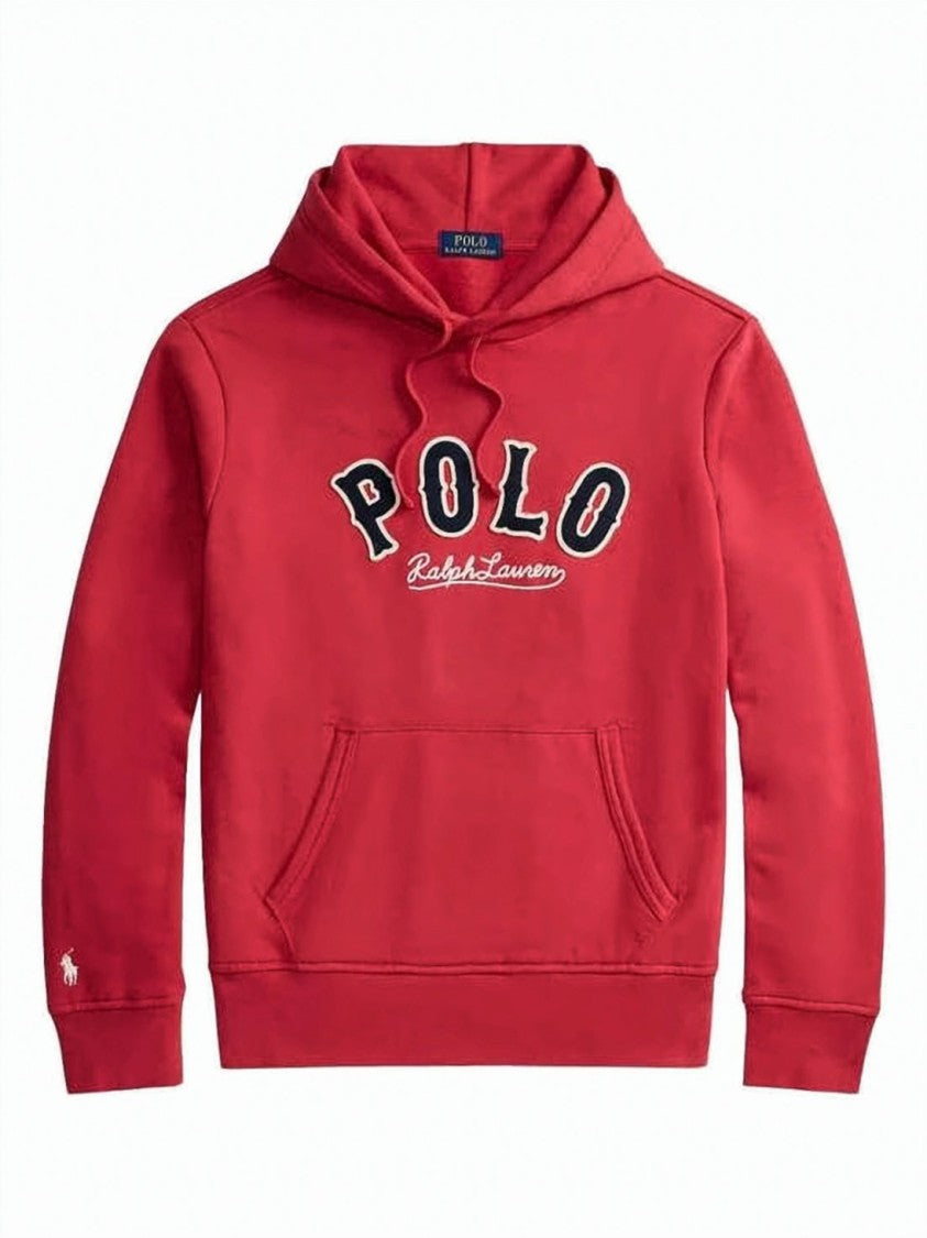 Polo Ralph Lauren Red Vibrant Front Logo Drawstring Hoodie