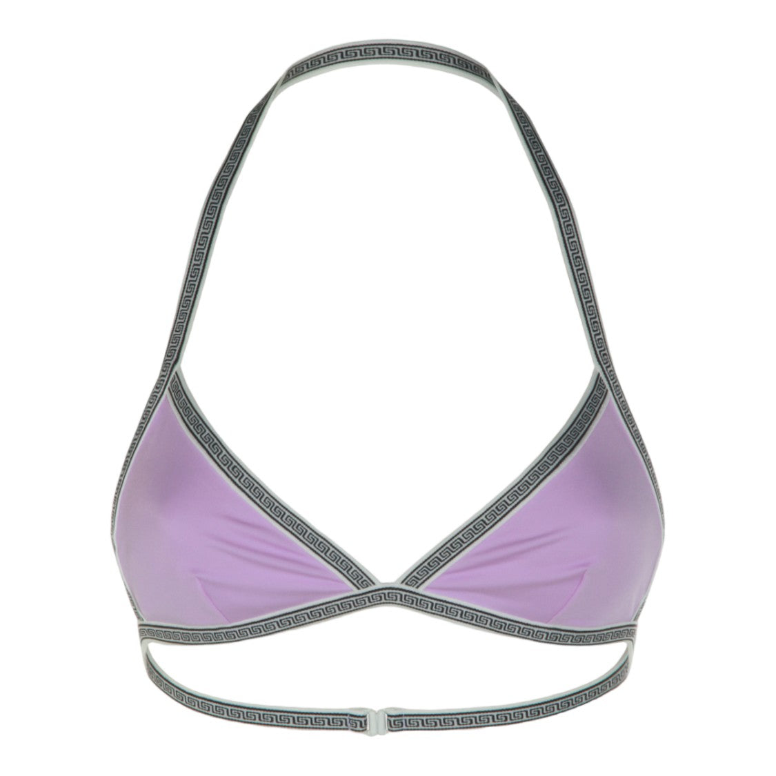 Versace Triangle Bikini Top With Greek Key Pattern Trim