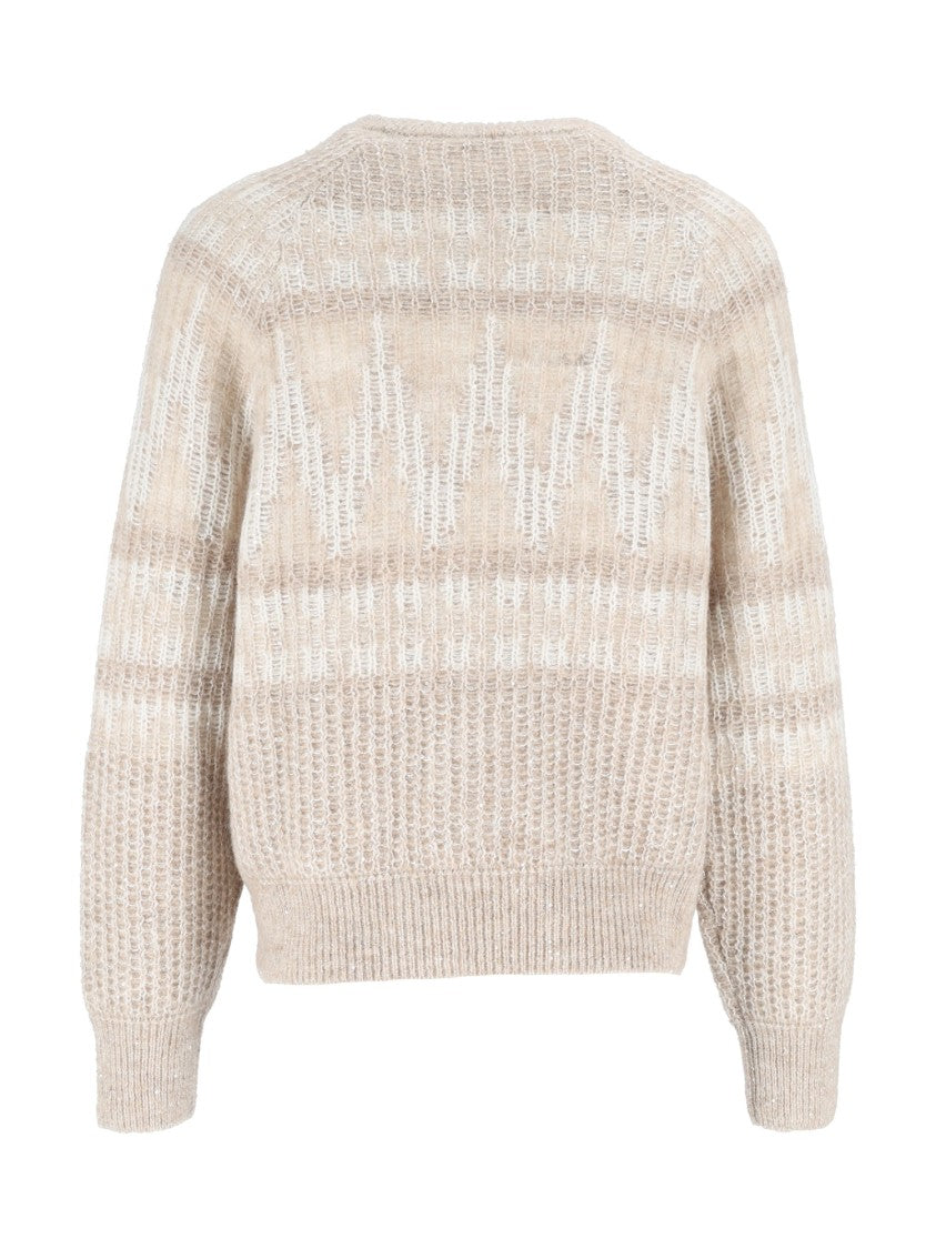 Peserico Striped Soft Textured Knit Sweater