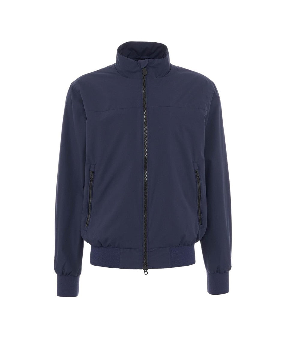 Save The Duck High Collar Water-Resistant Jacket Logo Applique