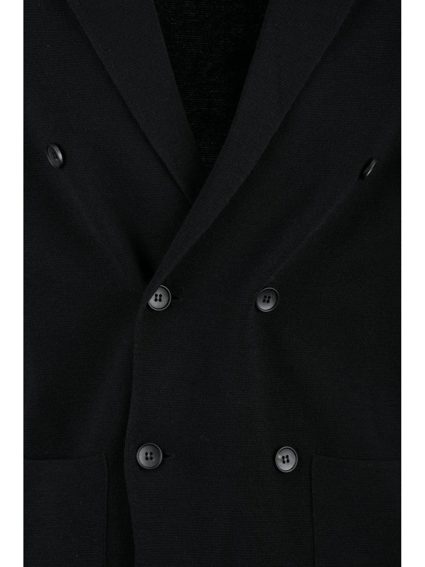 Filippo De Laurentiis Double-Breasted Knit Blazer In Extrafine Merino Wool