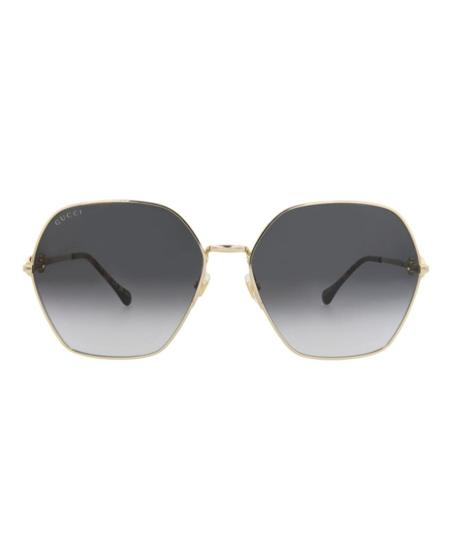 Gucci Square-Frame Metal Sunglasses
