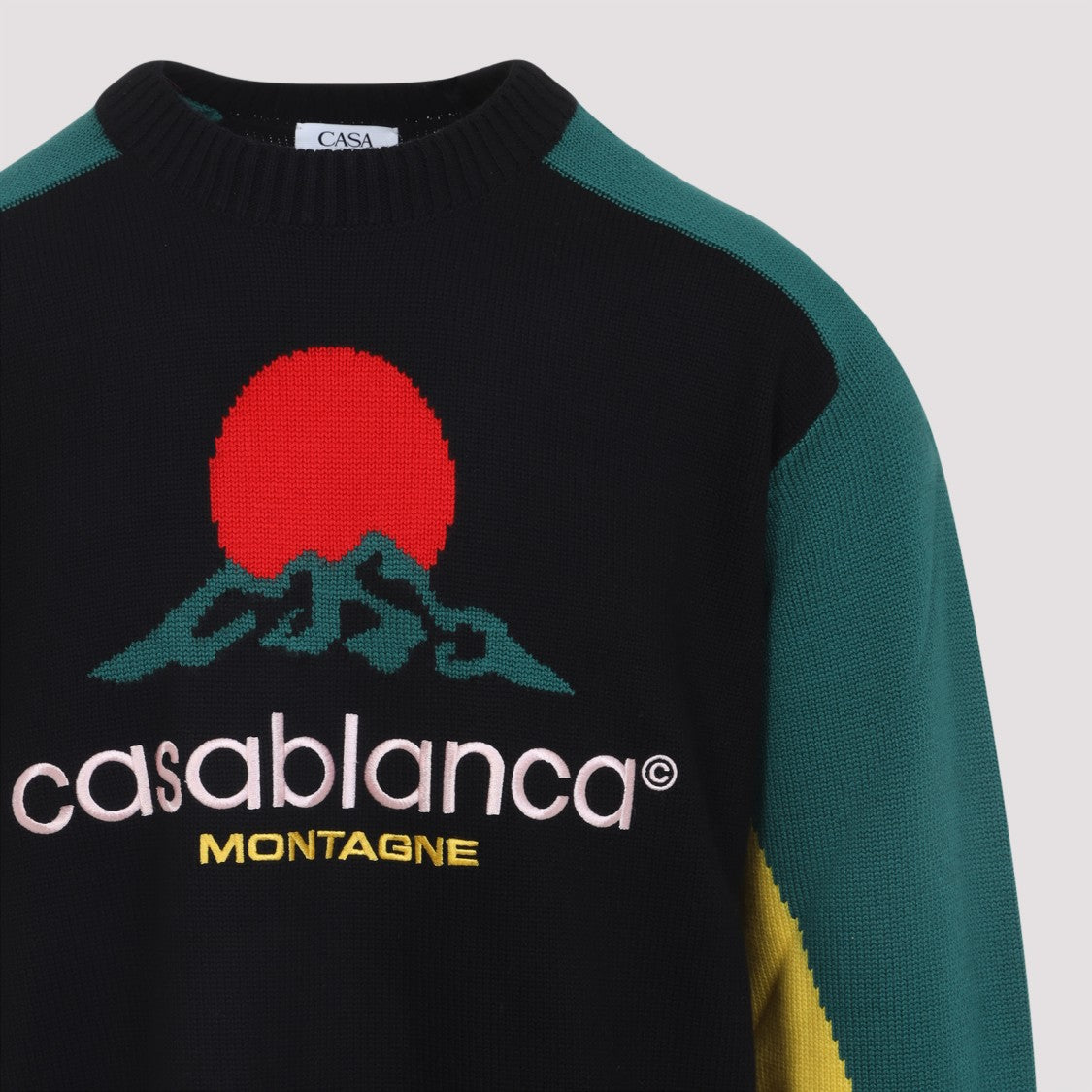 Casablanca Graphic Logo Sweater With Color-Blocked Sleeves