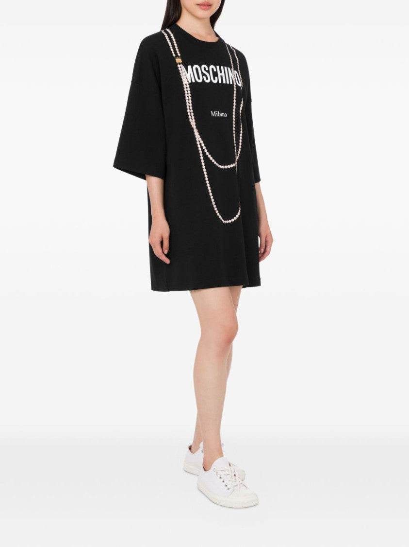Moschino Black Silk And Nylon Evening Dress