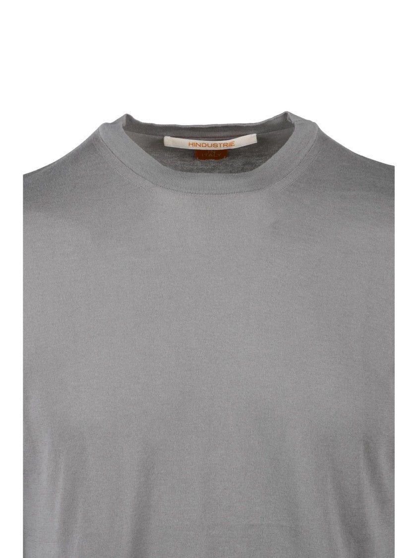 Hindustrie Beige Textured Cotton Knit T-Shirt