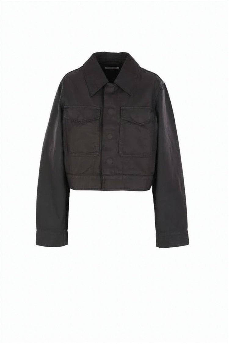 Lemaire Cropped Denim Jacket With Classic Collar