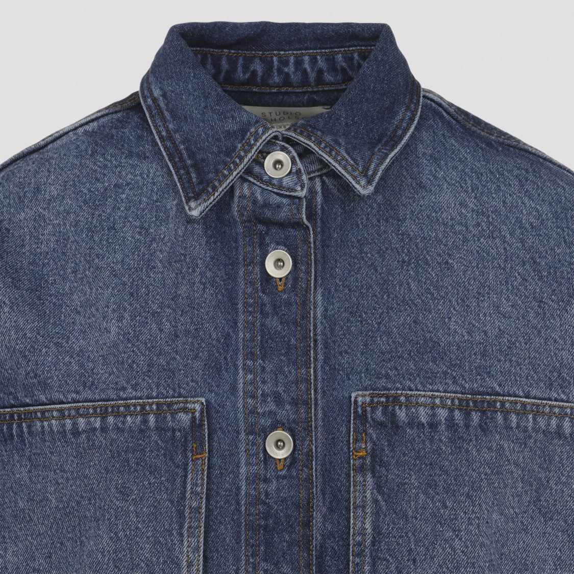 Studio Nicholson Denim Shirt With Button-Down Front