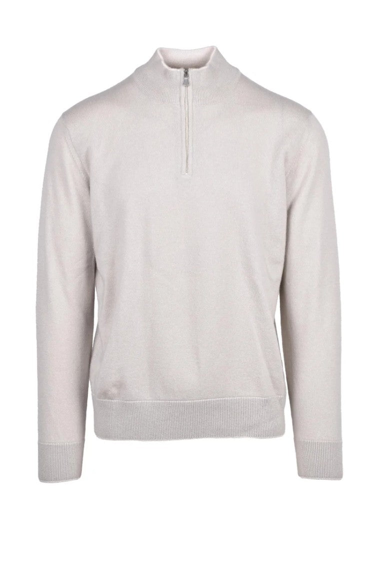 Eleventy Zip Pullover - Light Grey