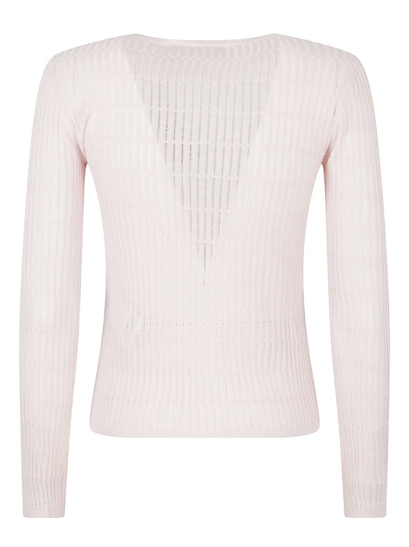 Max Mara Slim Fit Knit Top With Ribbed Texture
