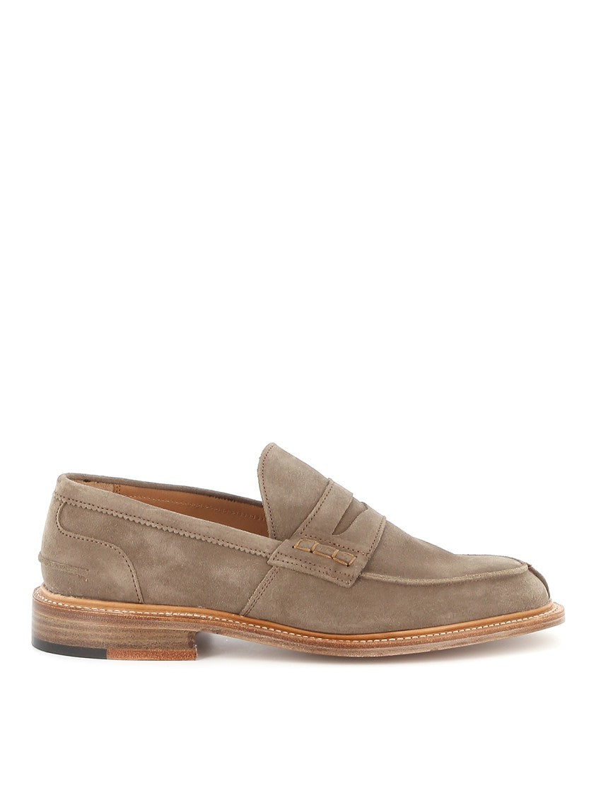 Tricker's Penny Slot Suede Moccasin With Leather Sole