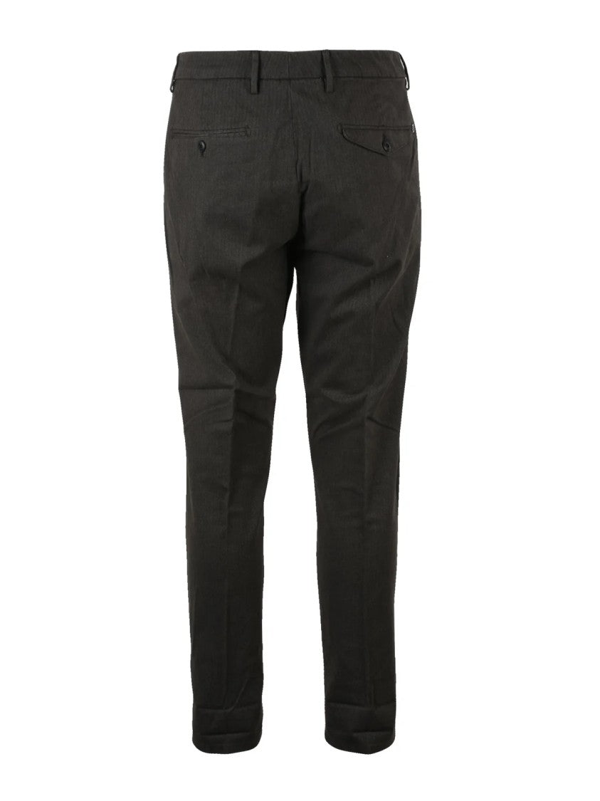 Dondup Brown Joe Vertical Striped Cotton-Blend Trousers