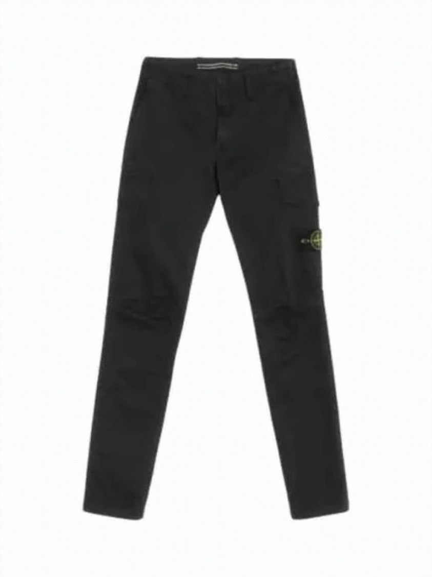 Stone Island Black Straight Pants With Slim Fit