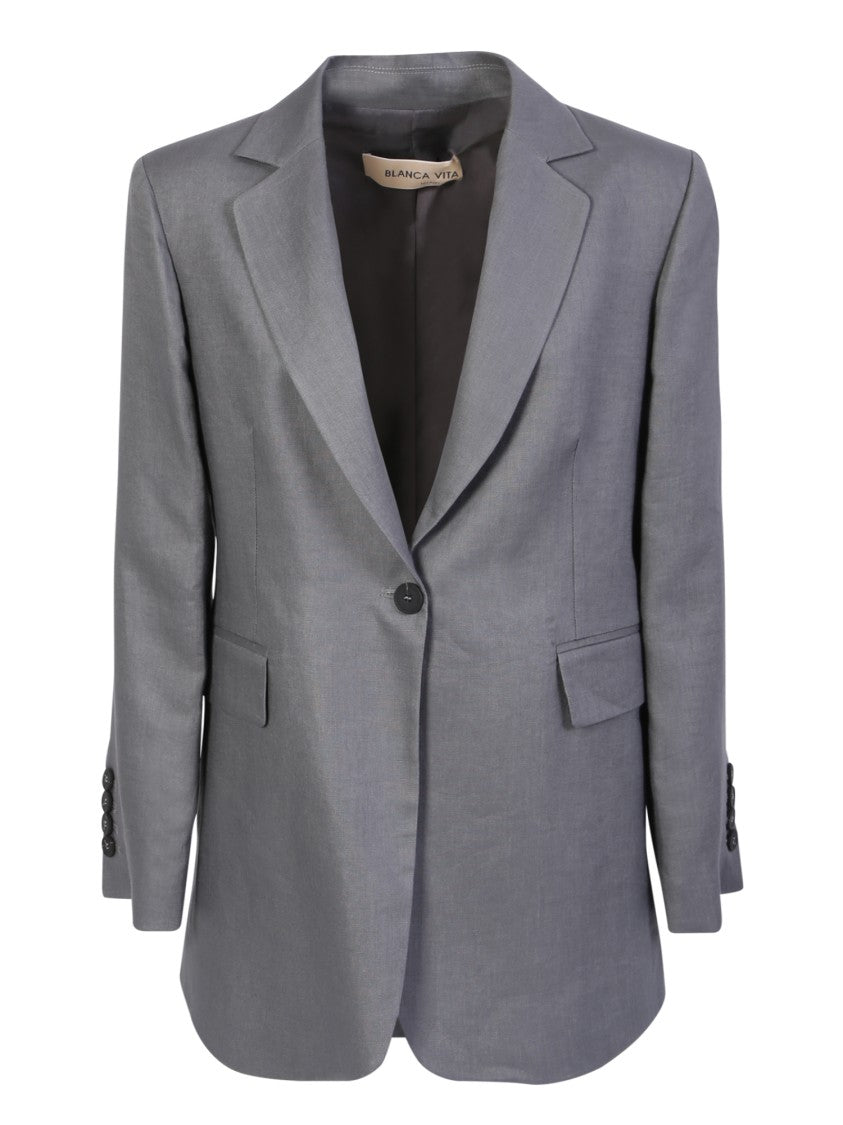 Blanca Vita Grey Single-Breasted Jacket