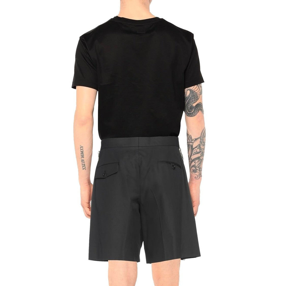 Alexander Mcqueen Tailored Black Cotton Bermuda Shorts