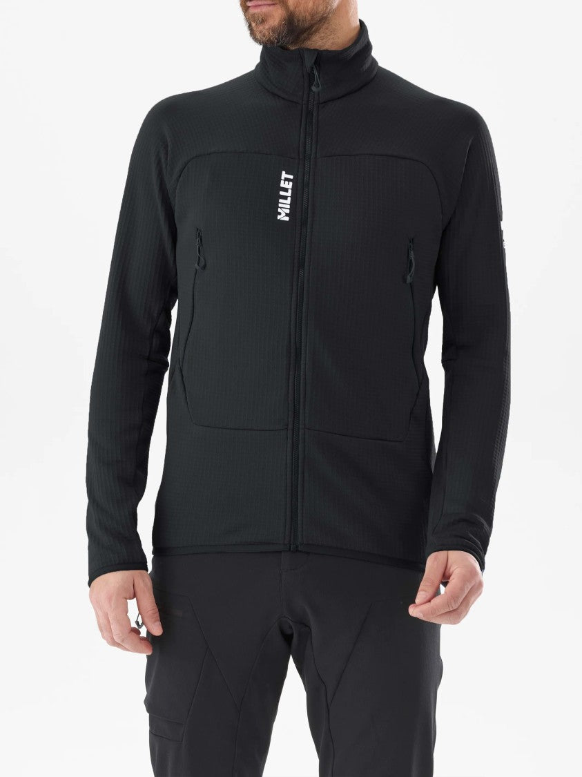 Millet Black Fusion Grid Fitted Zippered Jacket