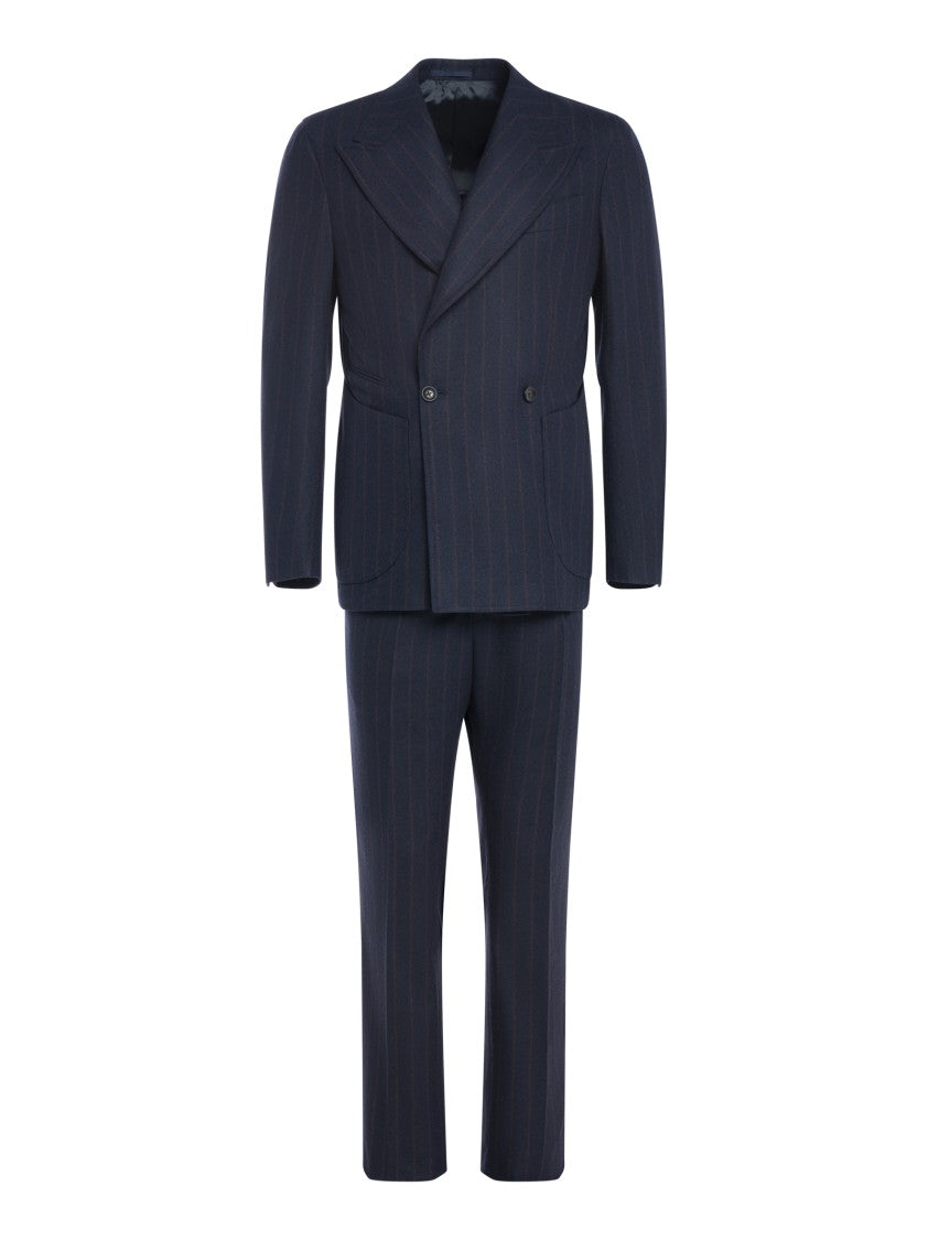 Franzese Collection Tailored Two-Piece Suit With Pinstriped Design