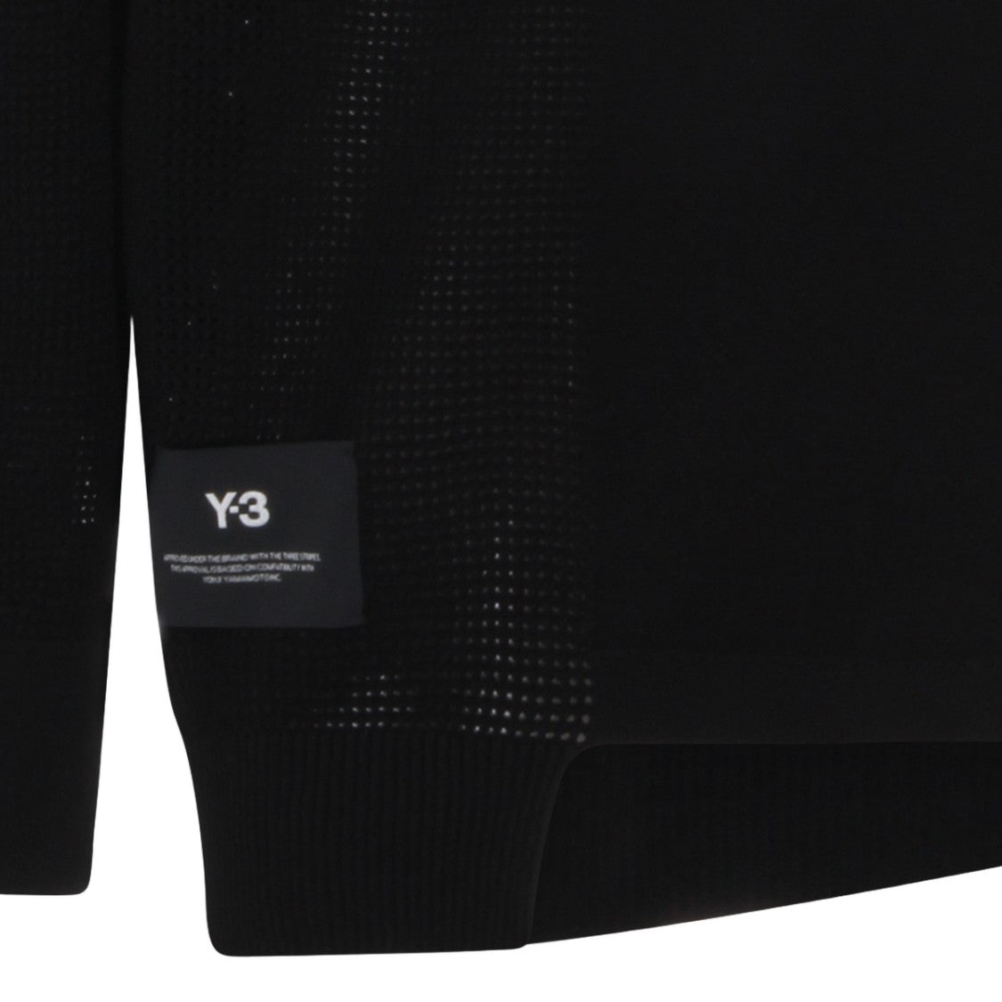 Y-3 Asymmetrical Black Sweater With Dual Texture