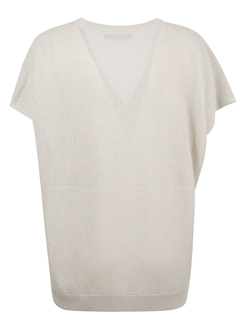 Fabiana Filippi Classic Beige Wool Top With Soft Texture