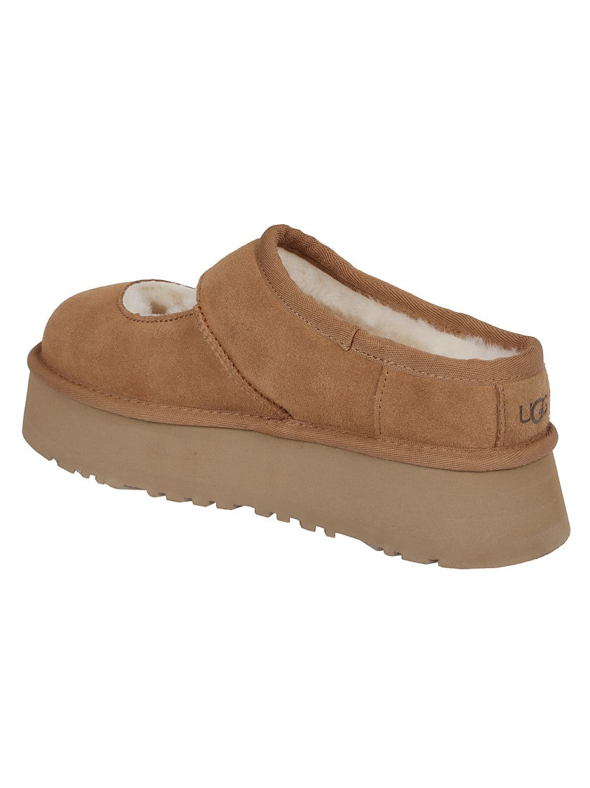 Ugg Suede Platform Sandals With Shearling Lining