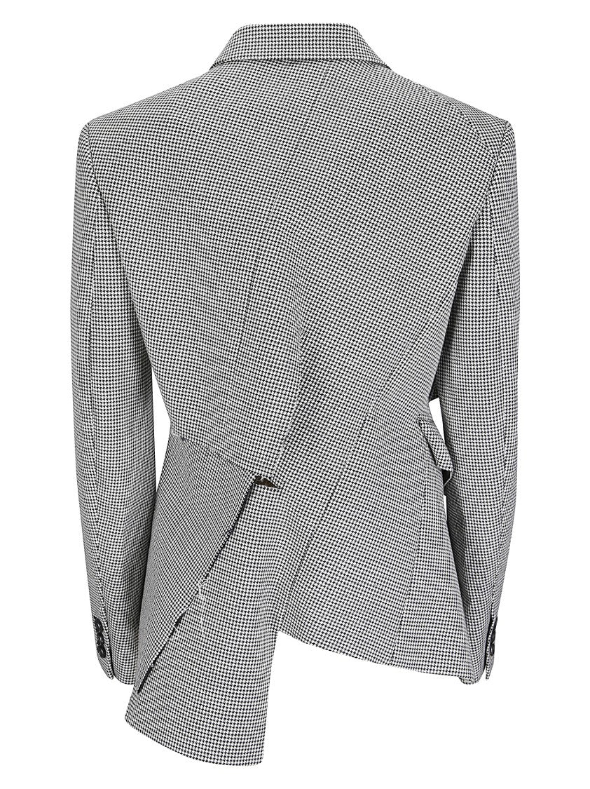 Comme Des Garçons Asymmetric Pied De Poule Blazer With Classic Collar And Distinctive Details