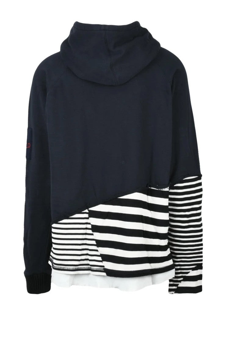 Paul & Shark Maxi Patchwork Hoodie - Blue/White