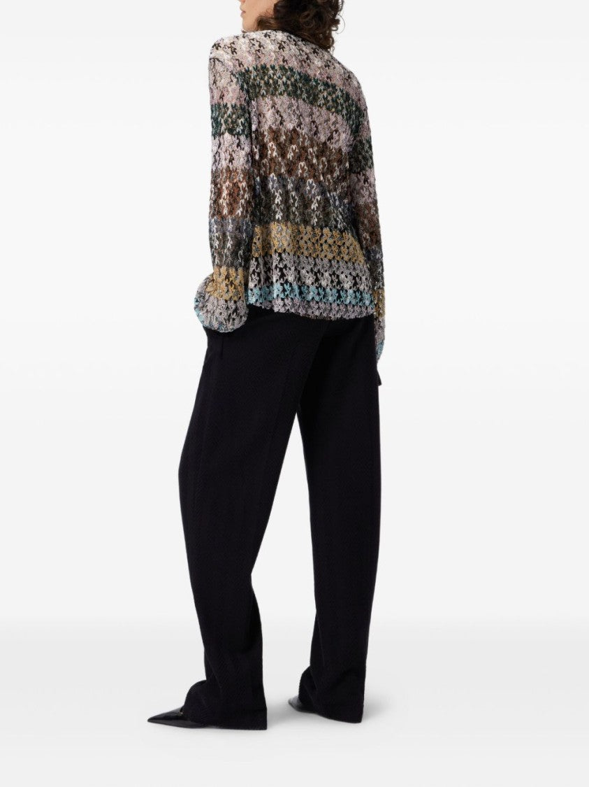 Missoni Floral Lace Shirt With Tie Neckline