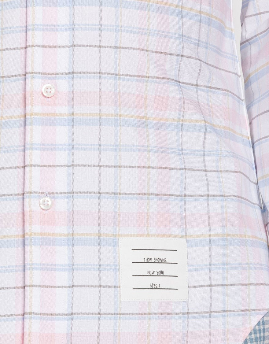 Thom Browne Long-Sleeve Button-Up Shirt With Distinctive Stripes