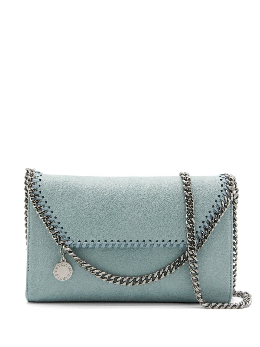 Stella Mccartney Textured Polyester Clutch With Silver Chain Strap