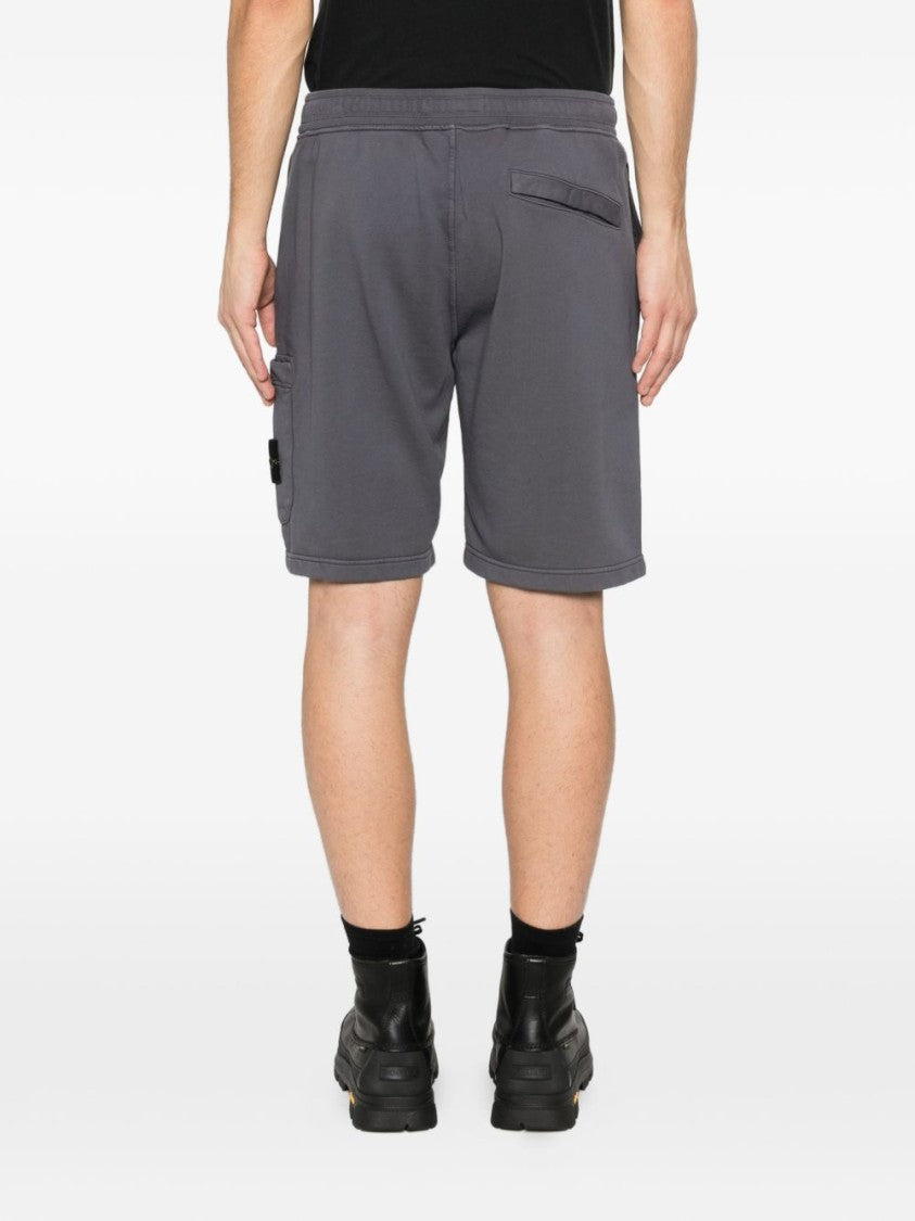 Stone Island Grey Bermudas With Adjustable Drawstring Waist