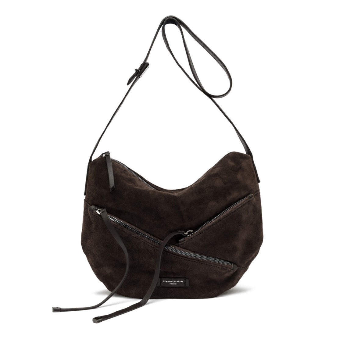Plinio Visona' Shania Bag In Dark Brown Suede