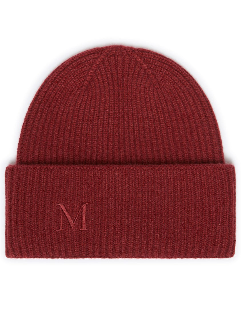 Max Mara Ribbed Cashmere Beanie With Embroidered Detail
