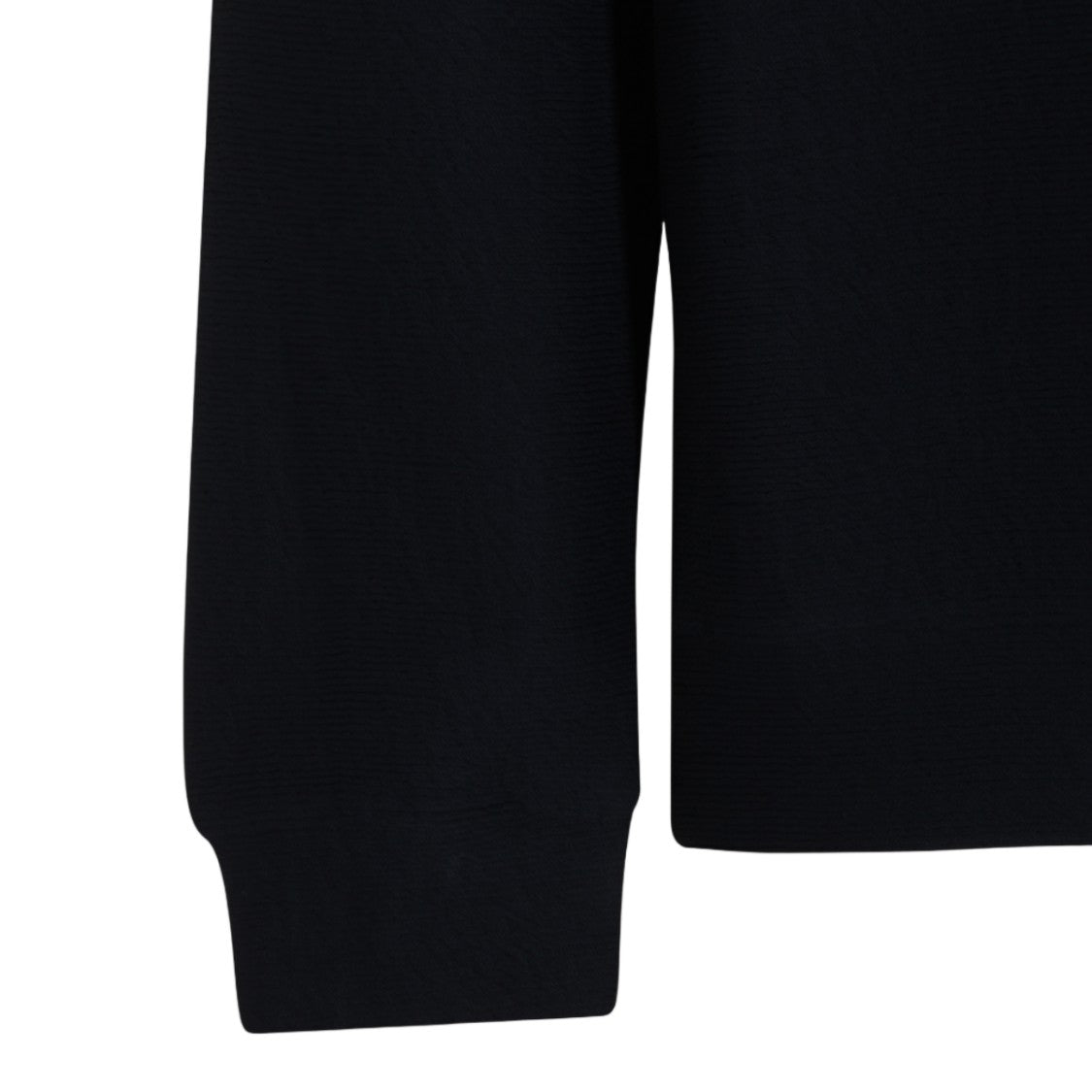 Giorgio Armani Black Ribbed Crewneck Sweater