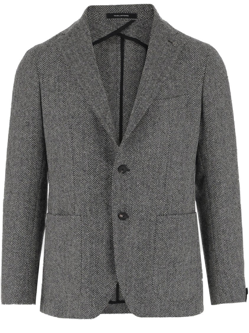 Tagliatore Wool Tweed Single-Breasted Jacket