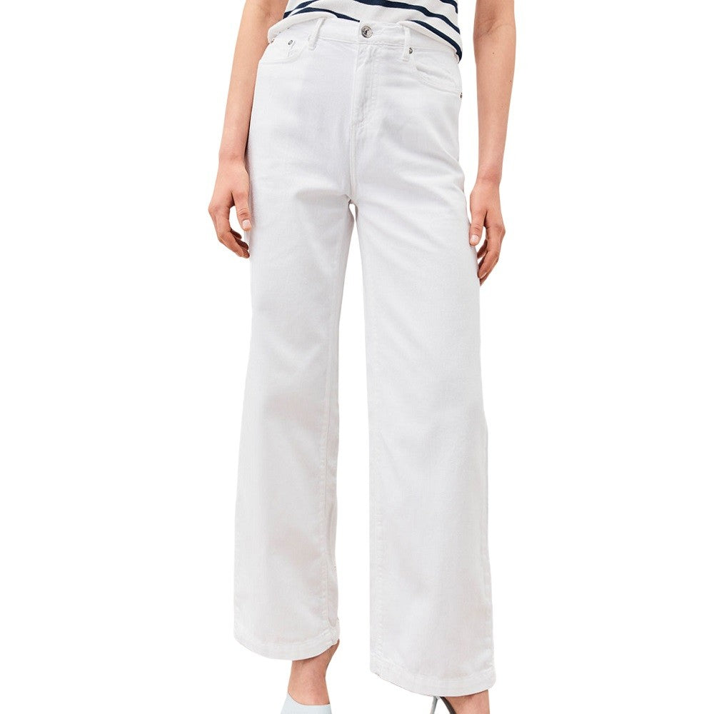 Roy Rogers Palazzo Leg White Jeans With High Waistband