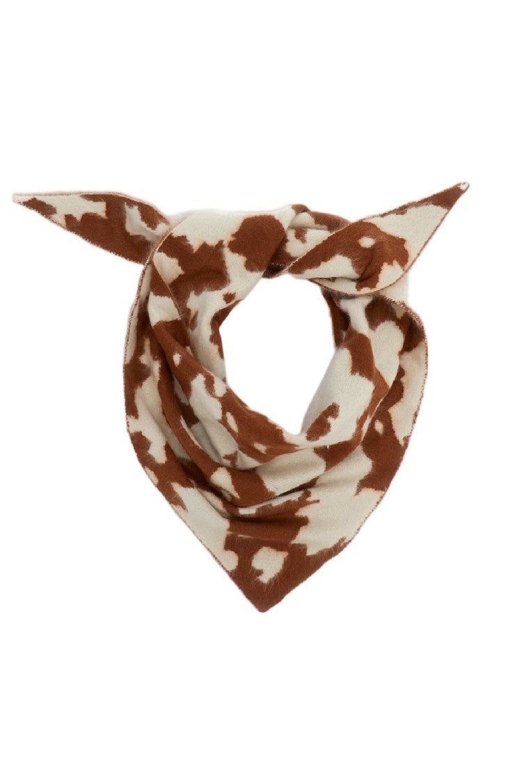 Guest In Residence Cream/Burnt Sienna Grizzly Cowhide Cashmere Scarf